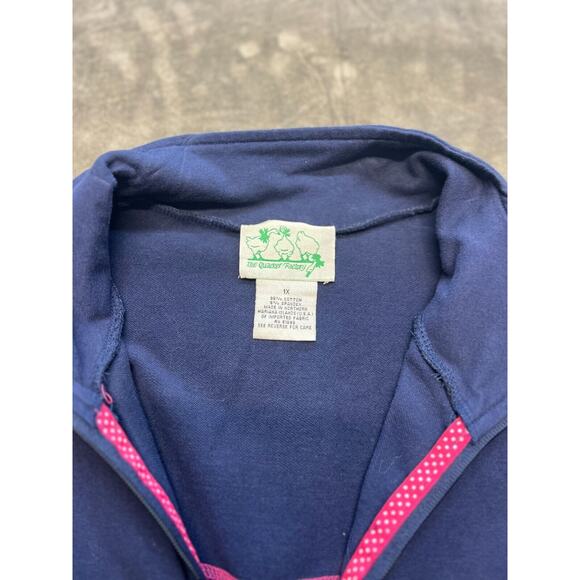 Quacker Factory Sleeveless Vest Blue 1X Full‎ Zipper fleece - Picture 5 of 7
